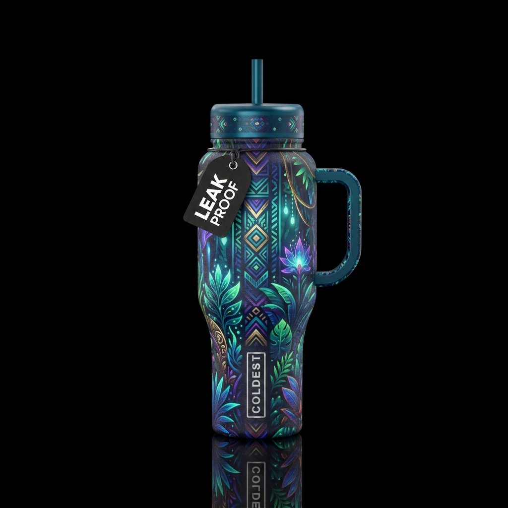 Glowing In The Deep water bottle design