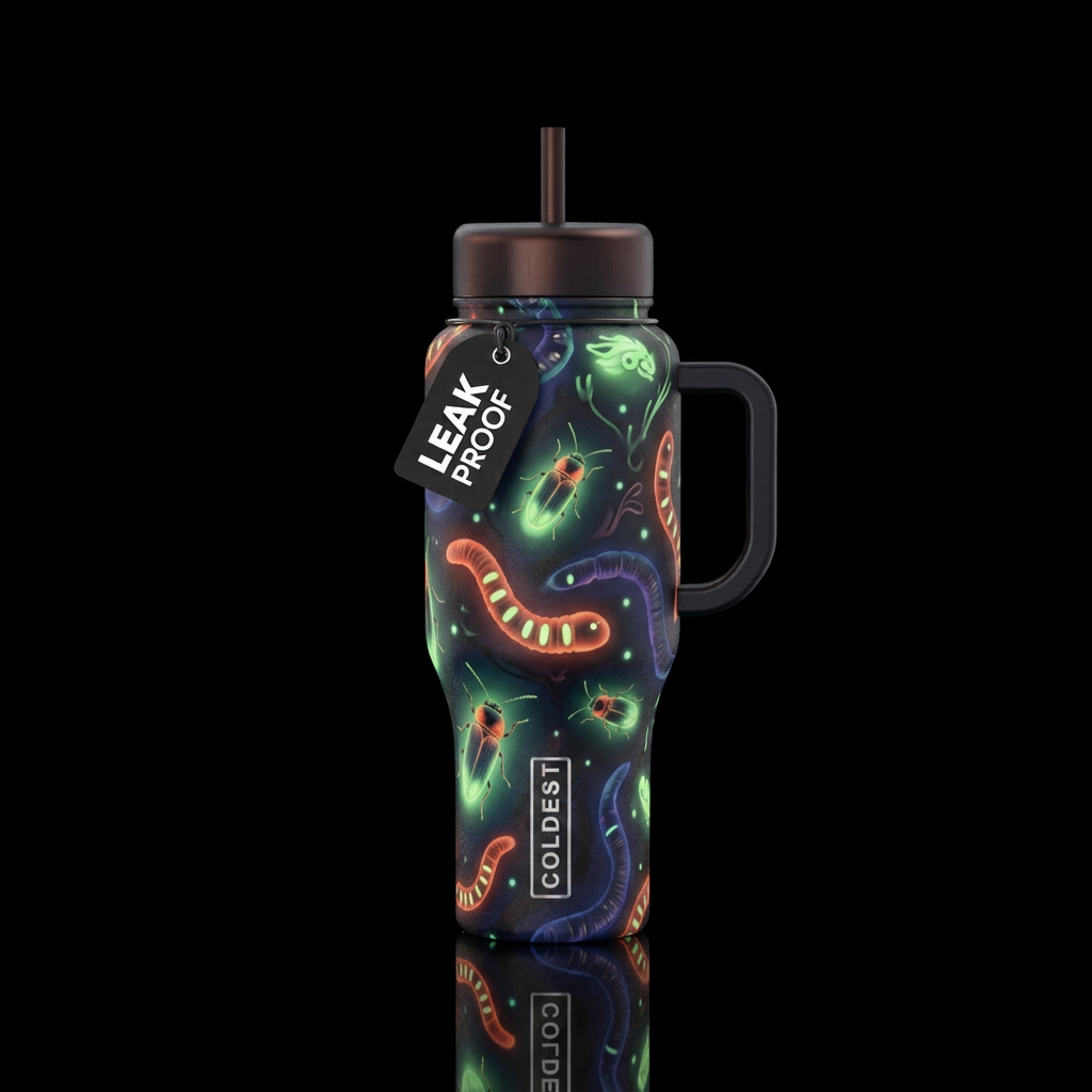 Glowie Bugs water bottle design