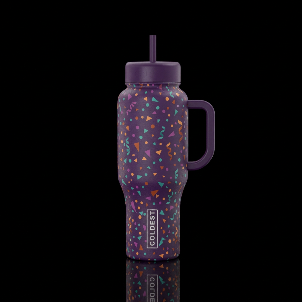 Birthday Confetti water bottle design