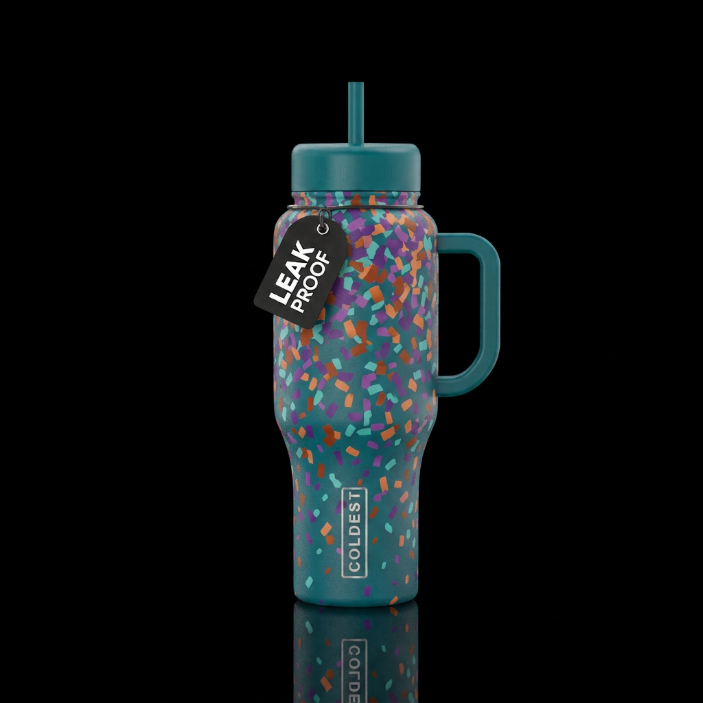 Falling Confetti water bottle design
