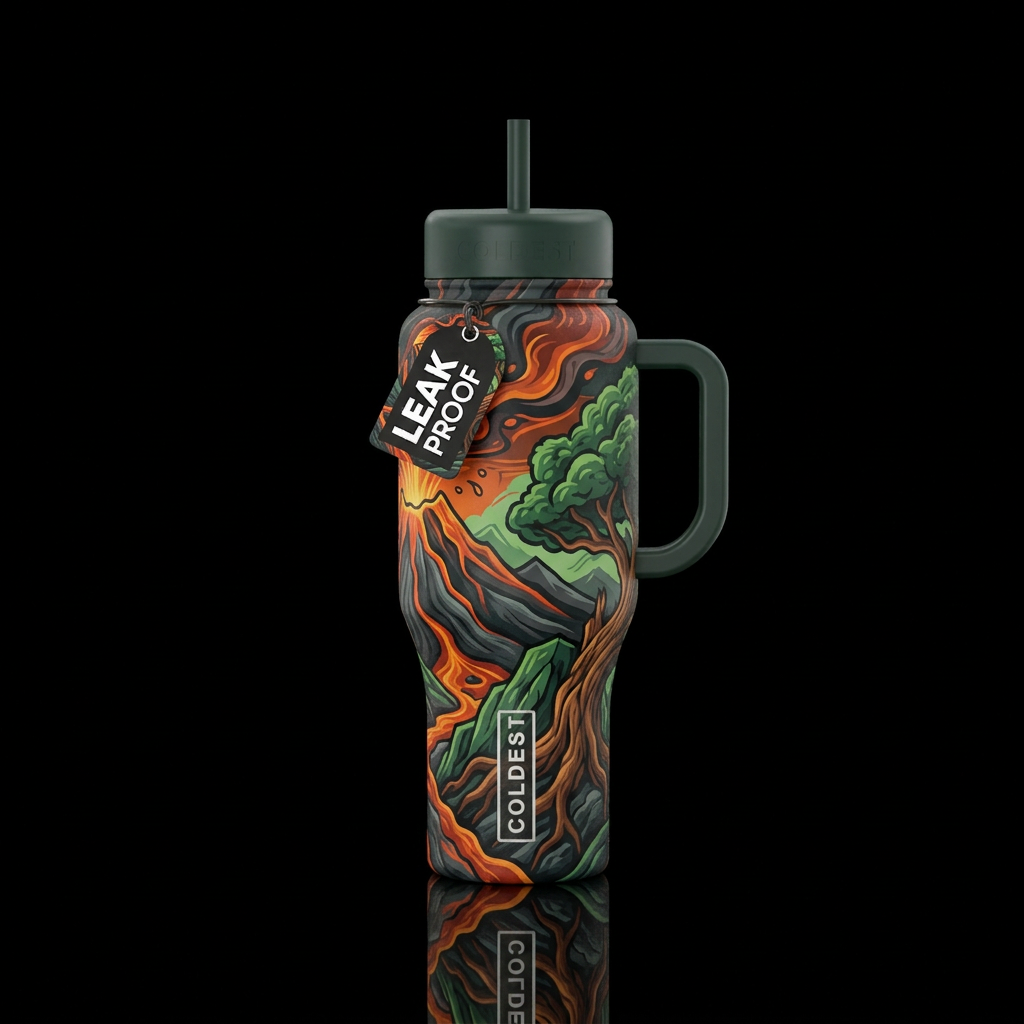 Natural Eruption water bottle design