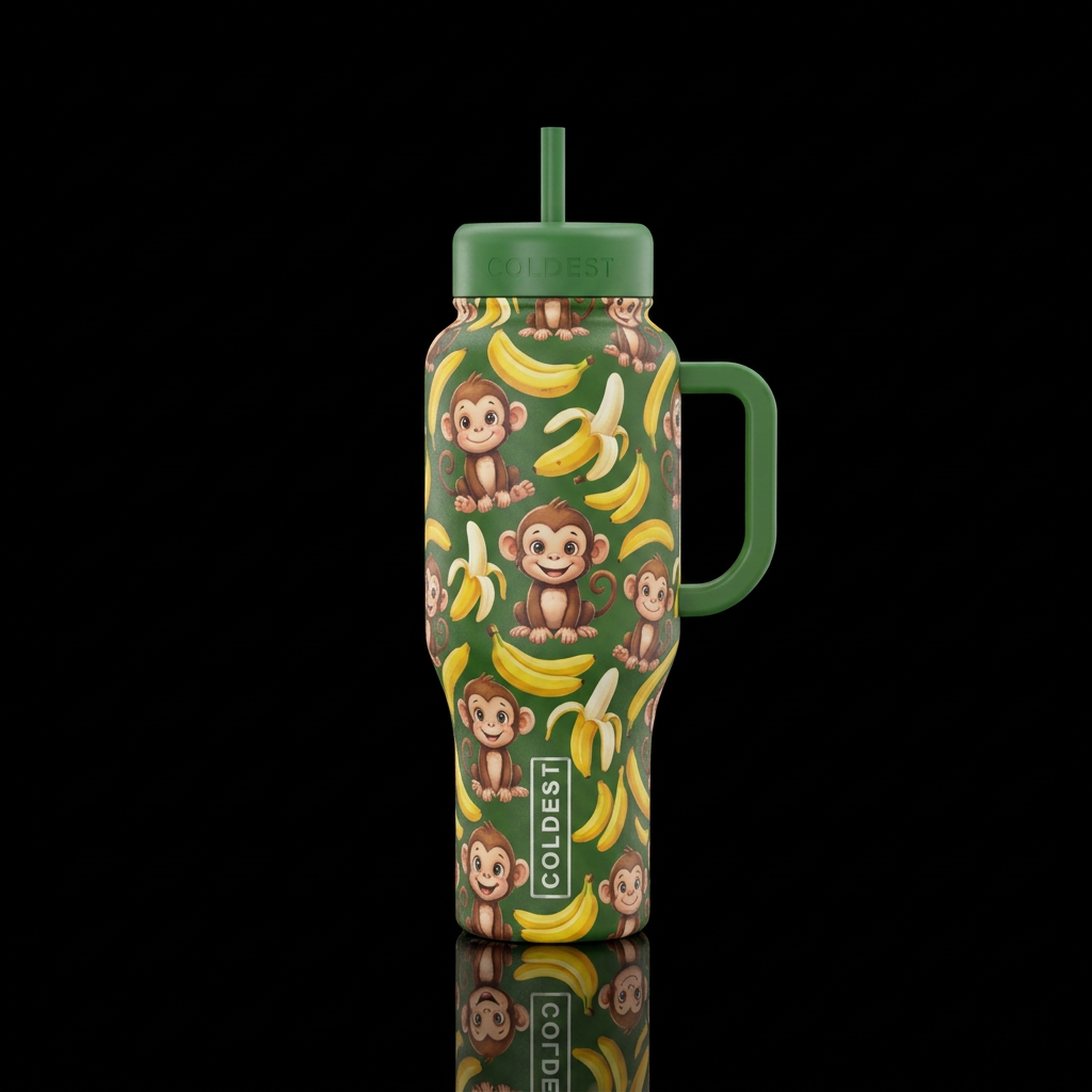 Monkeys and Bananas water bottle design