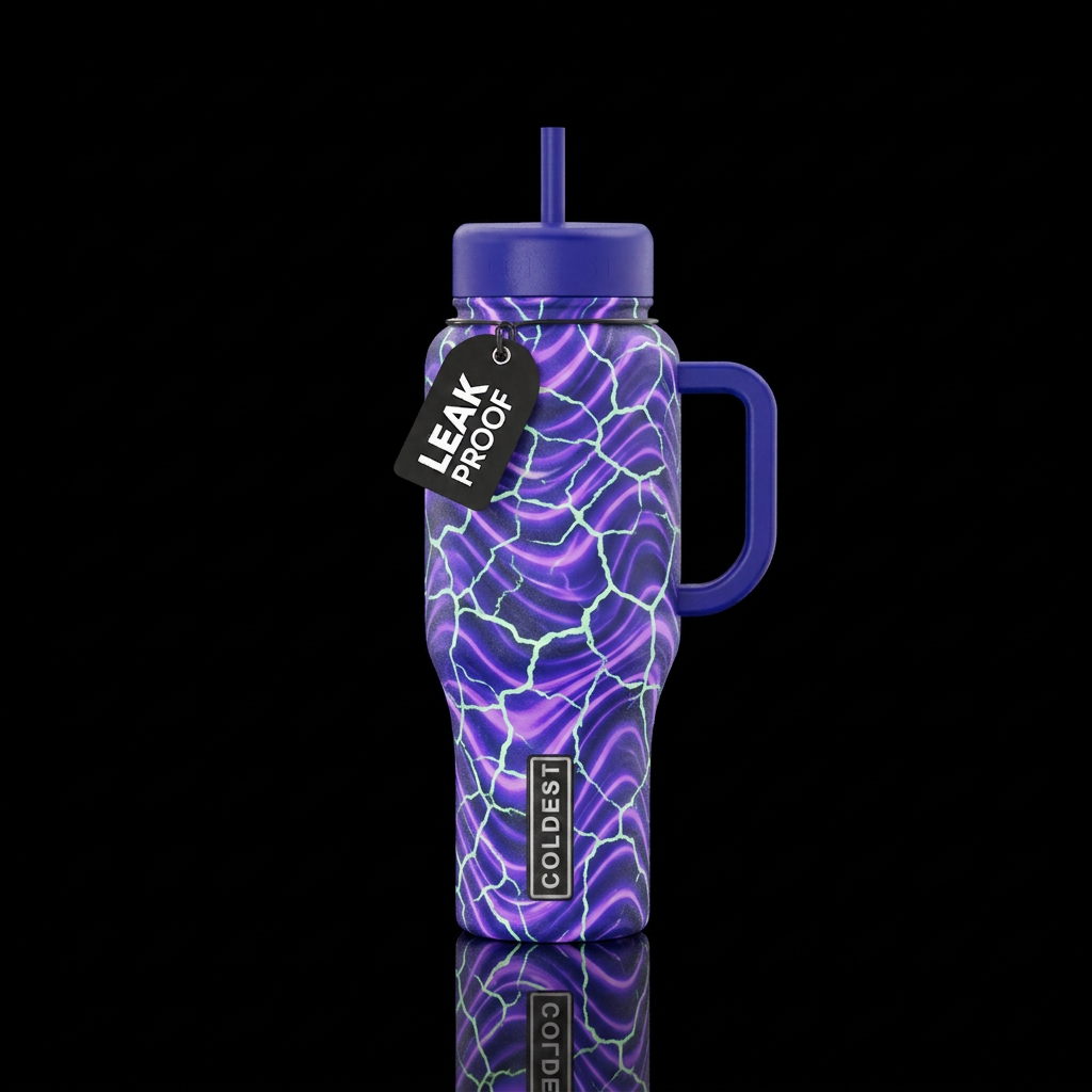 Glowie Crackle water bottle design