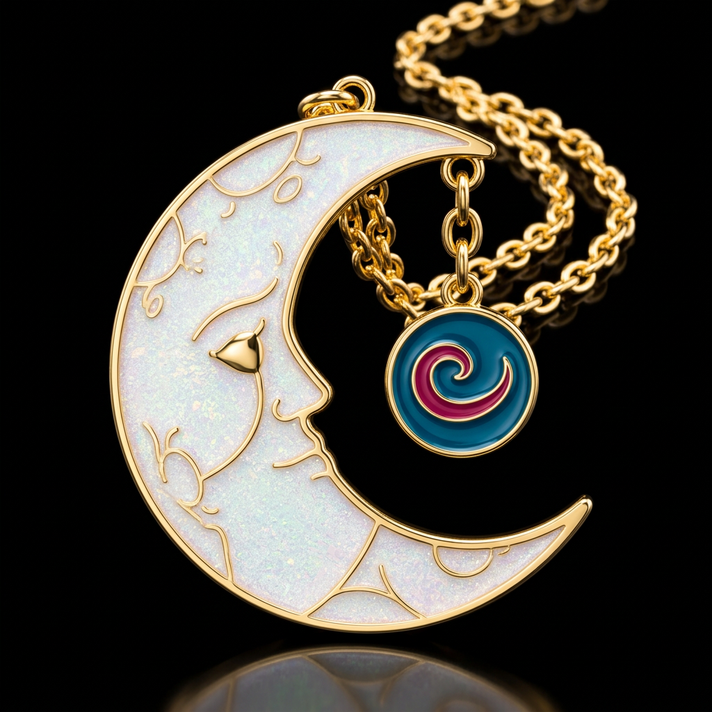White Opal Moon water bottle design