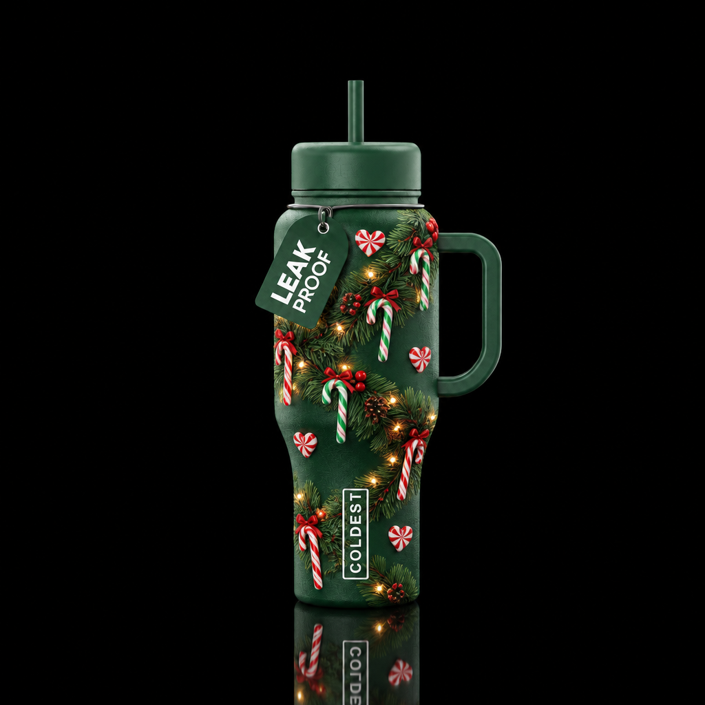Christmas Garland water bottle design