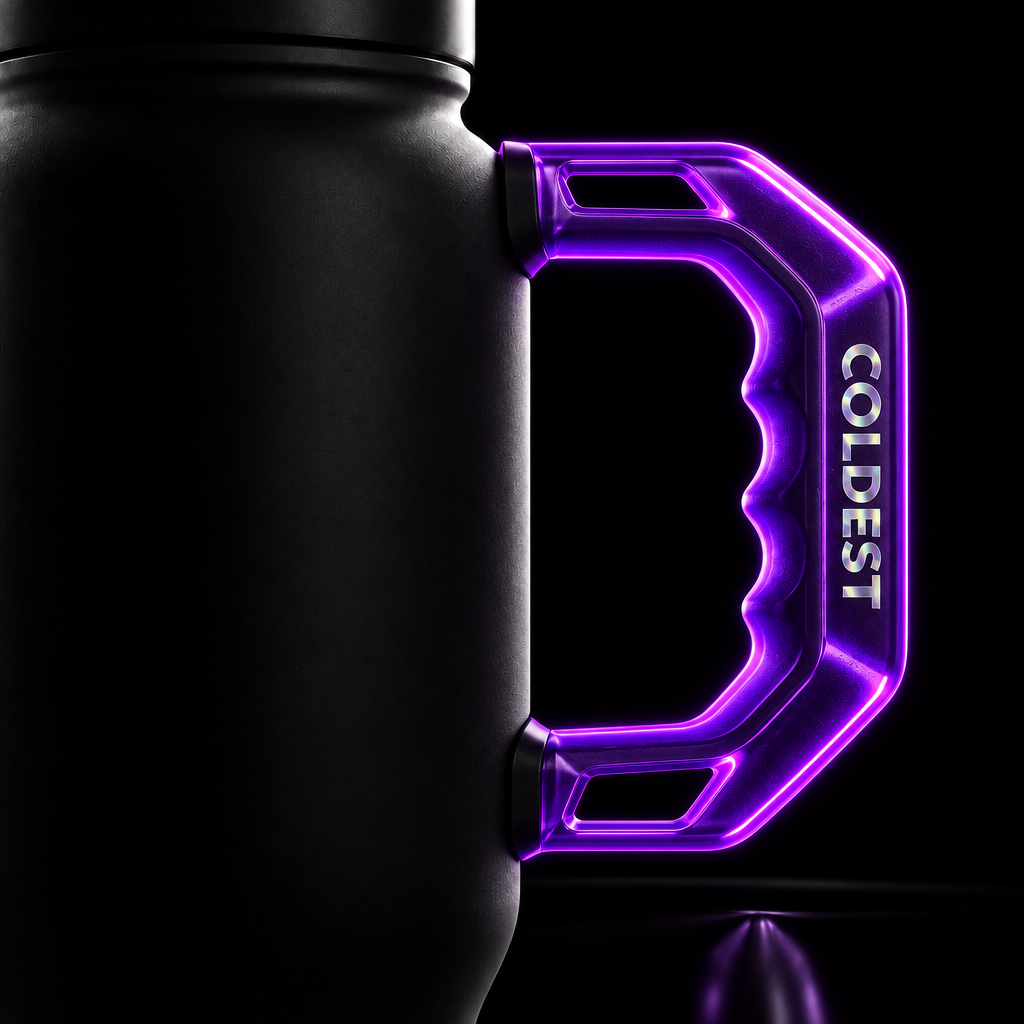 Glowie Neon Purple water bottle design