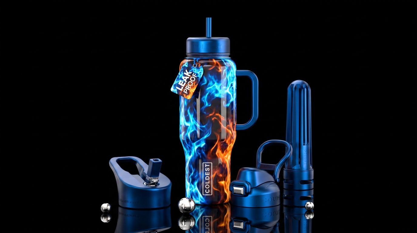 Fire and ice water bottle design