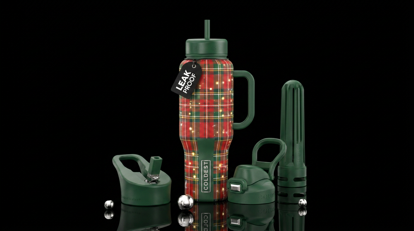 Christmas wrapping water bottle design