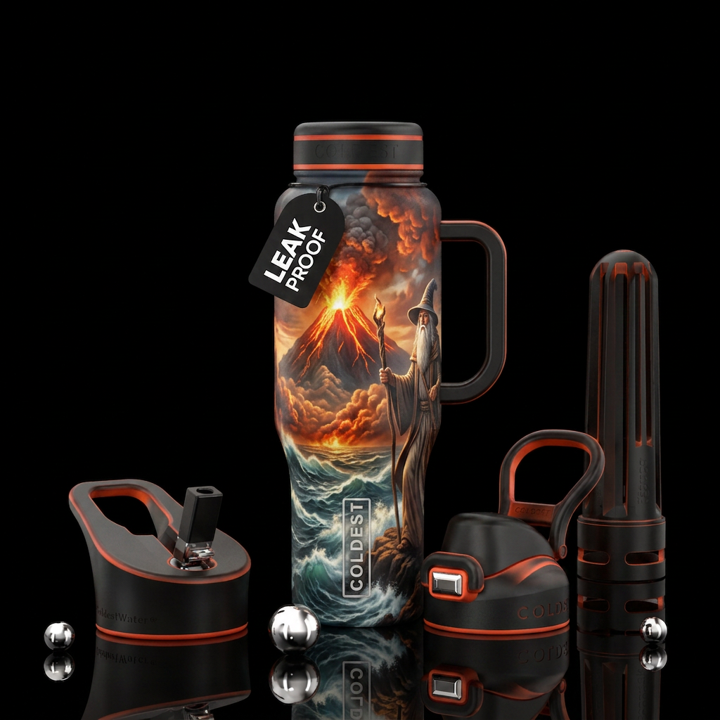 Magic lava water bottle design
