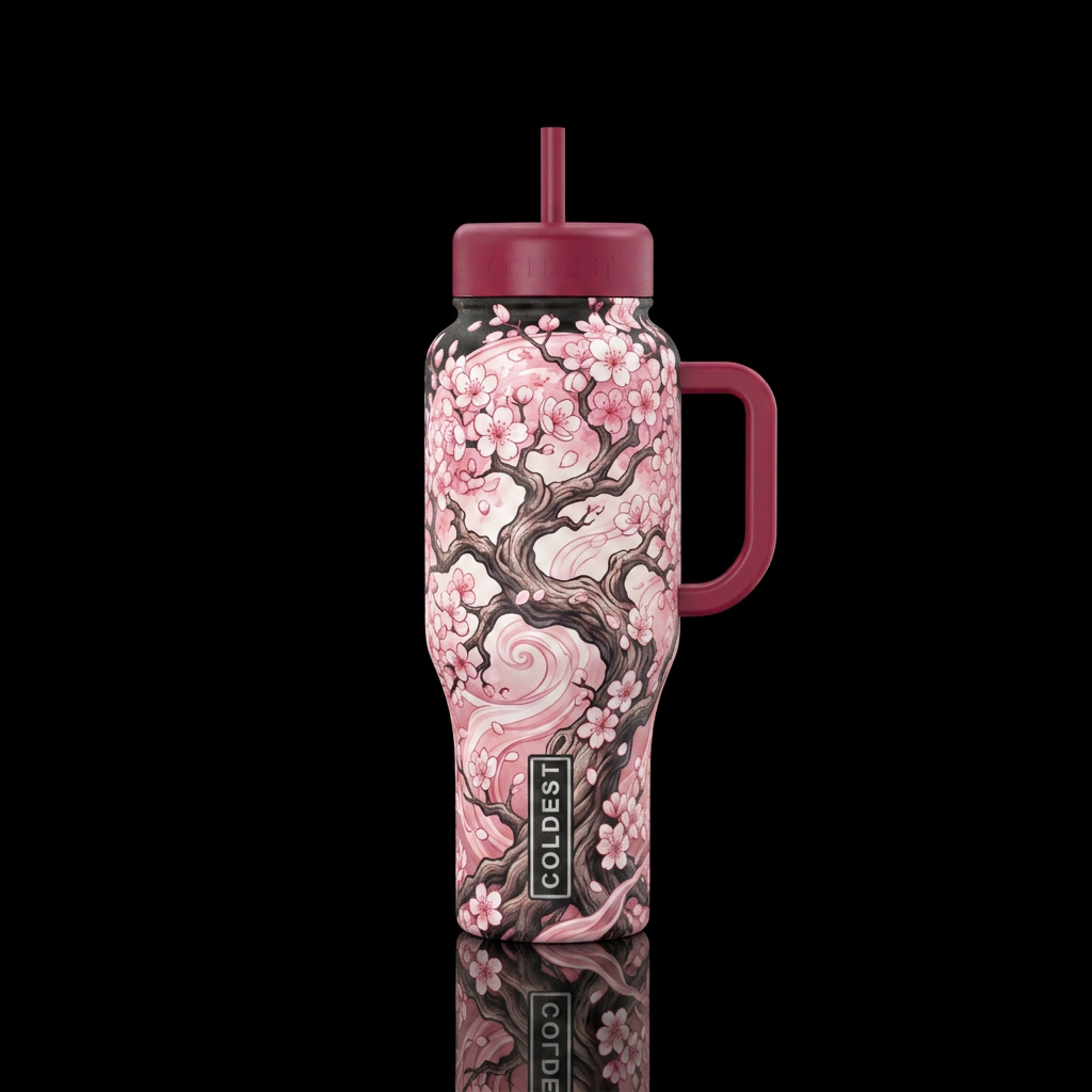 Cherry Blossom water bottle design