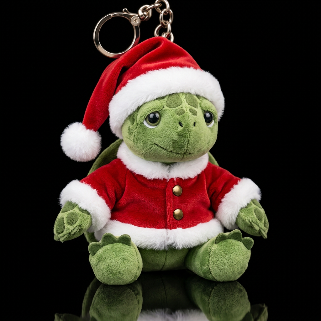 Sea turtle with Santa Claus outfit water bottle design