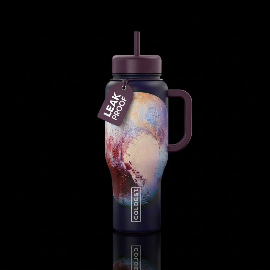 Pluto water bottle design