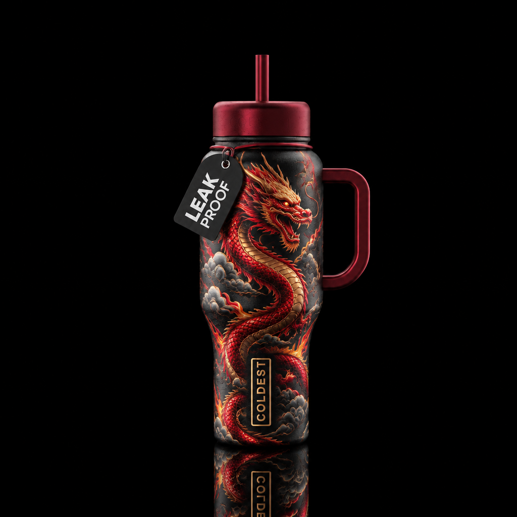 Fiery water bottle design