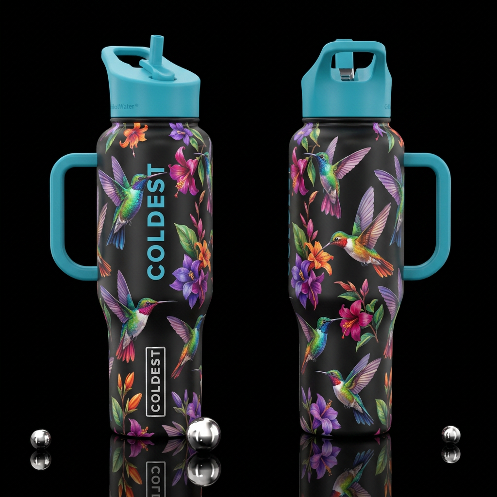Hummingbirds water bottle design