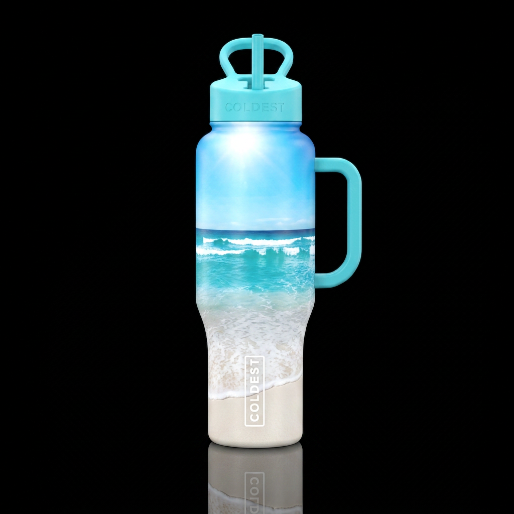 Beach water bottle design