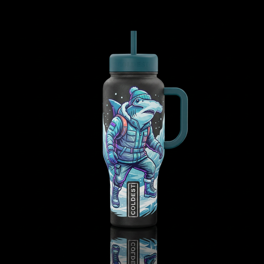 Hammerhead shark water bottle design