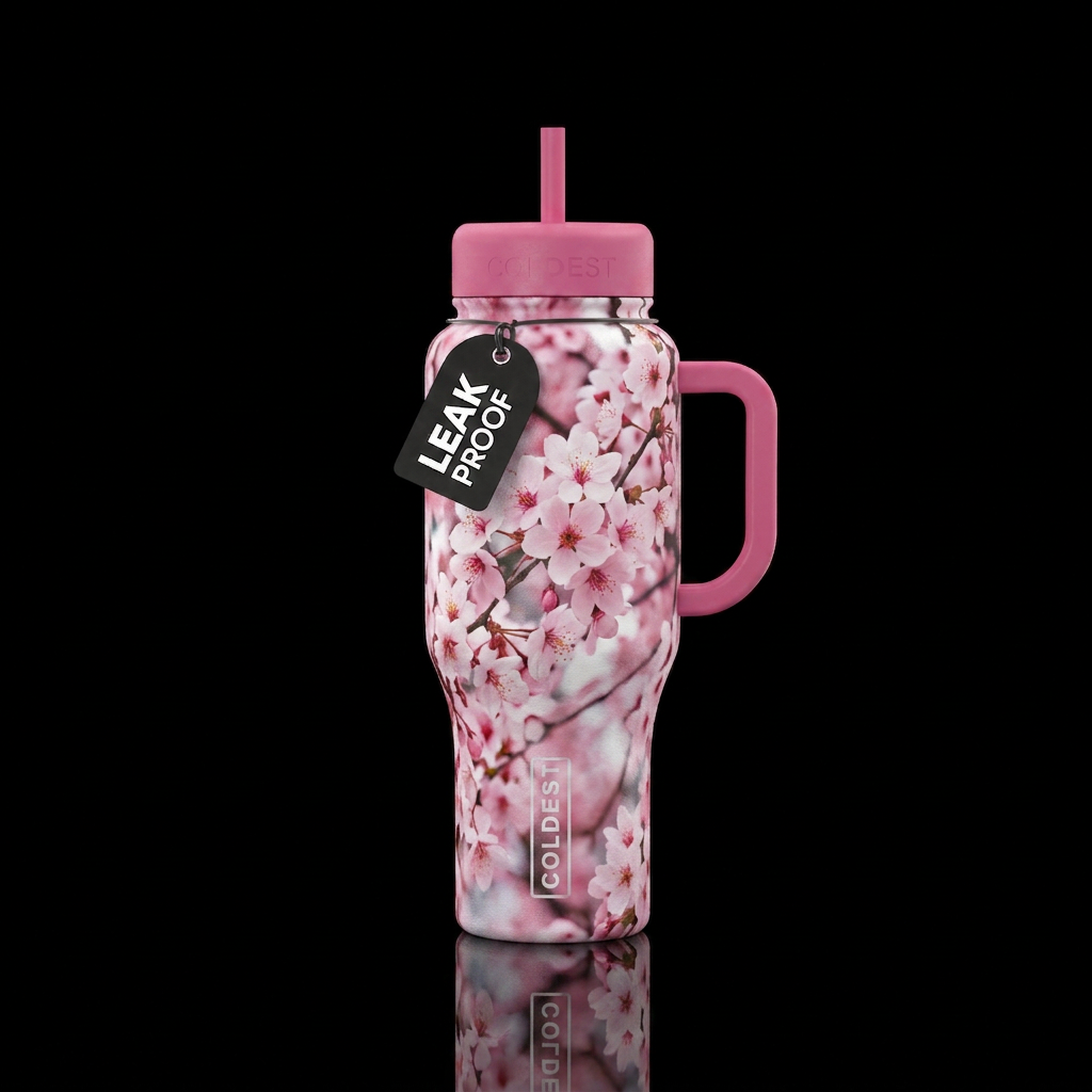 Cherry blossom water bottle design