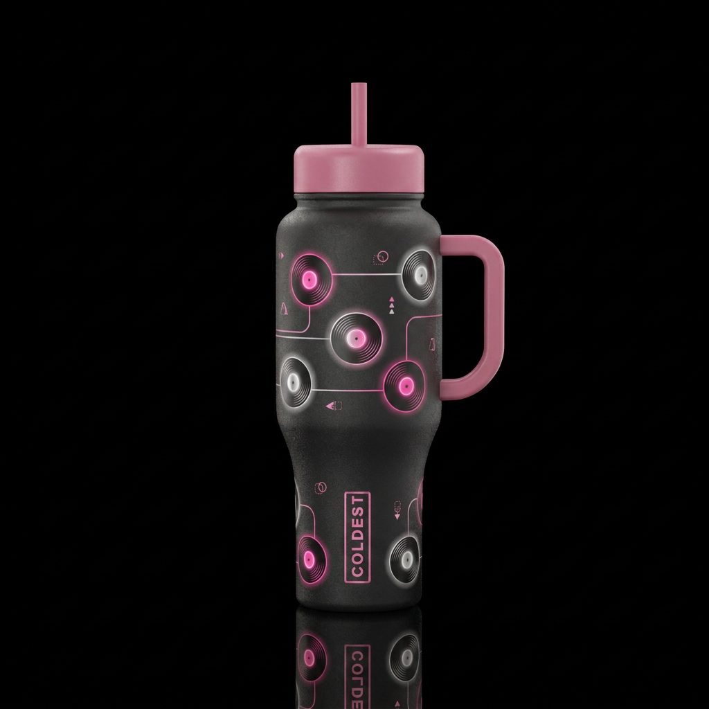 Glowie Vinyl water bottle design