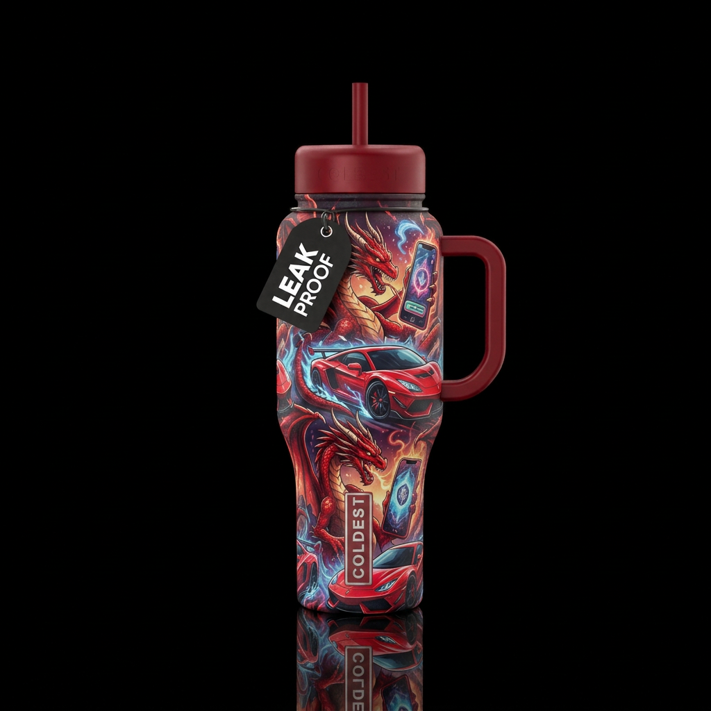 New Age Dragon water bottle design