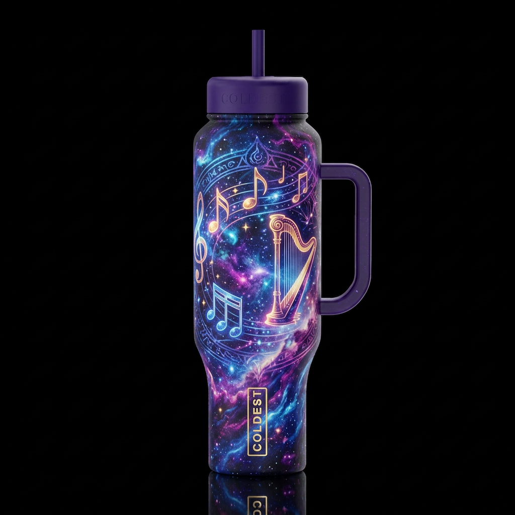 Space Notes water bottle design
