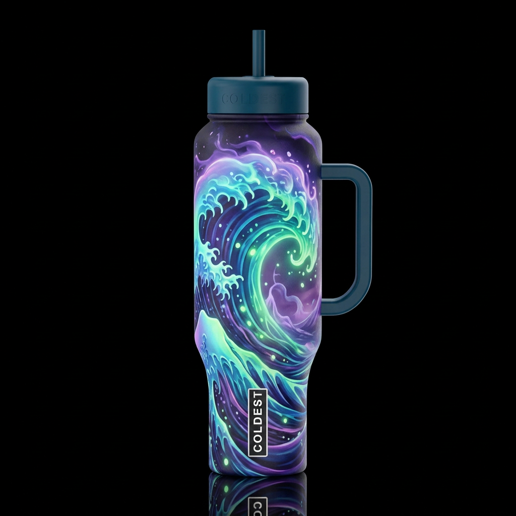 Tsunami water bottle design