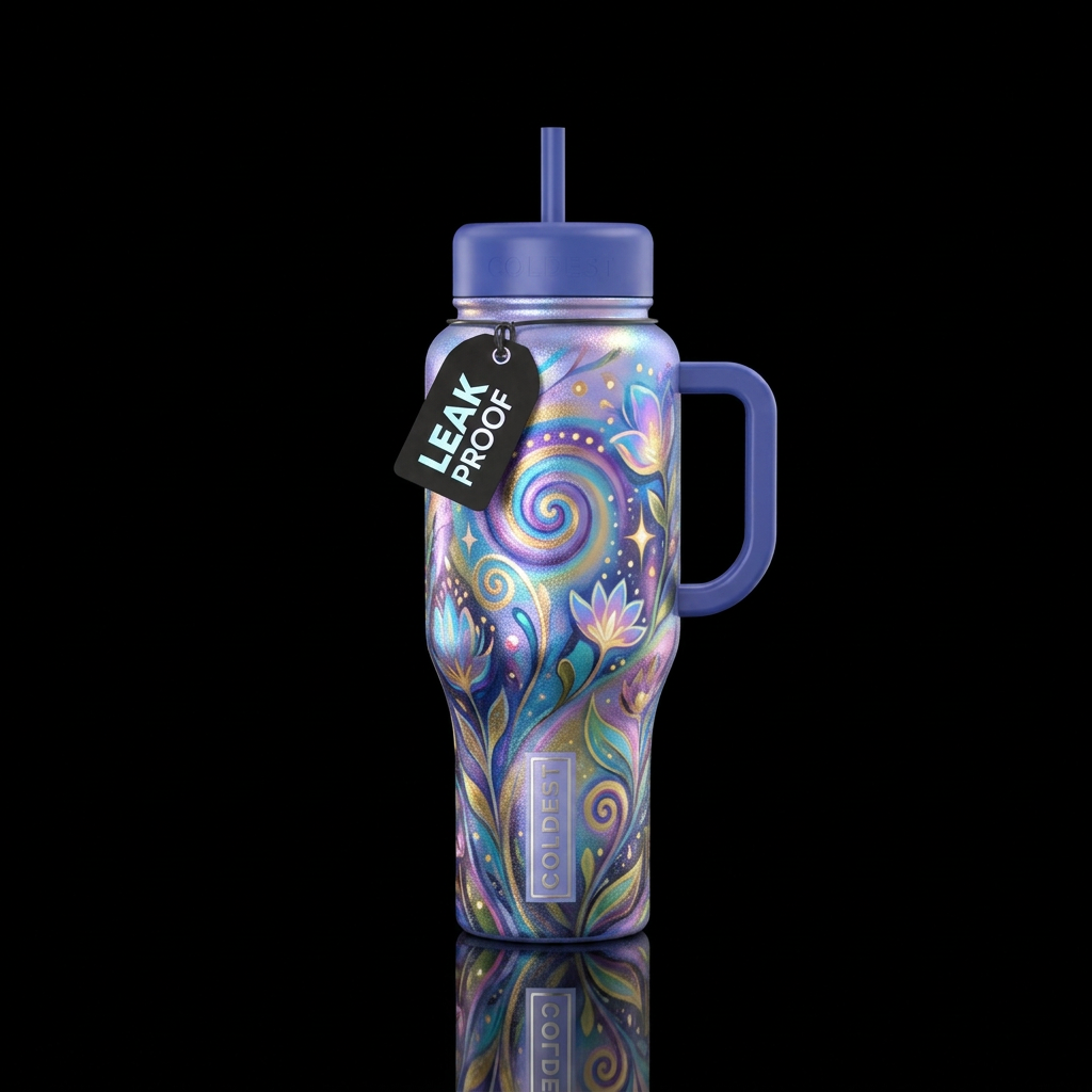 Vibrant water bottle design