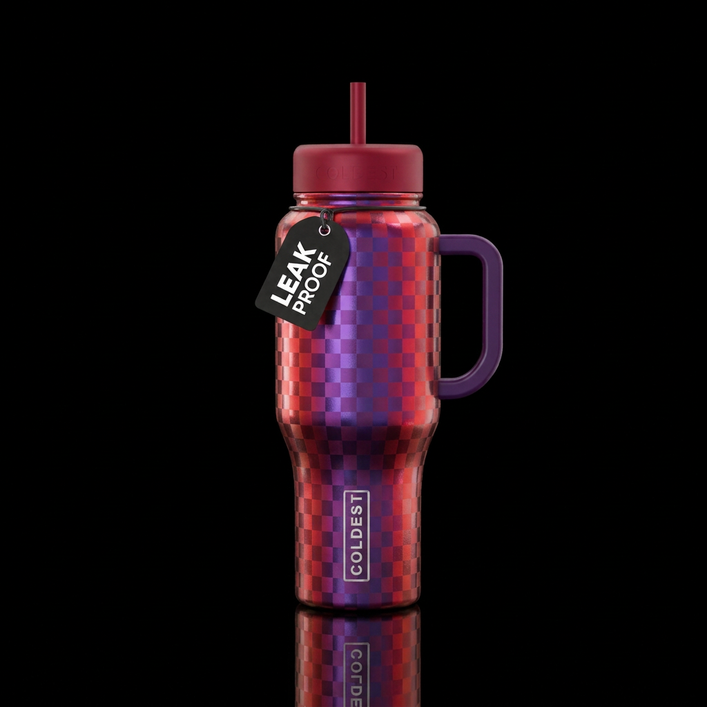 Checkers water bottle design