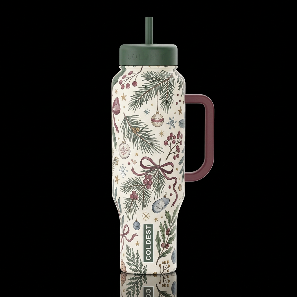 Christmas water bottle design