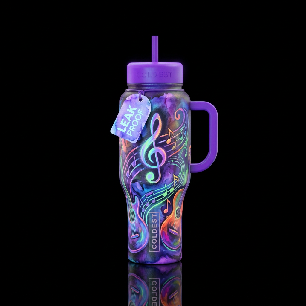 Music water bottle design
