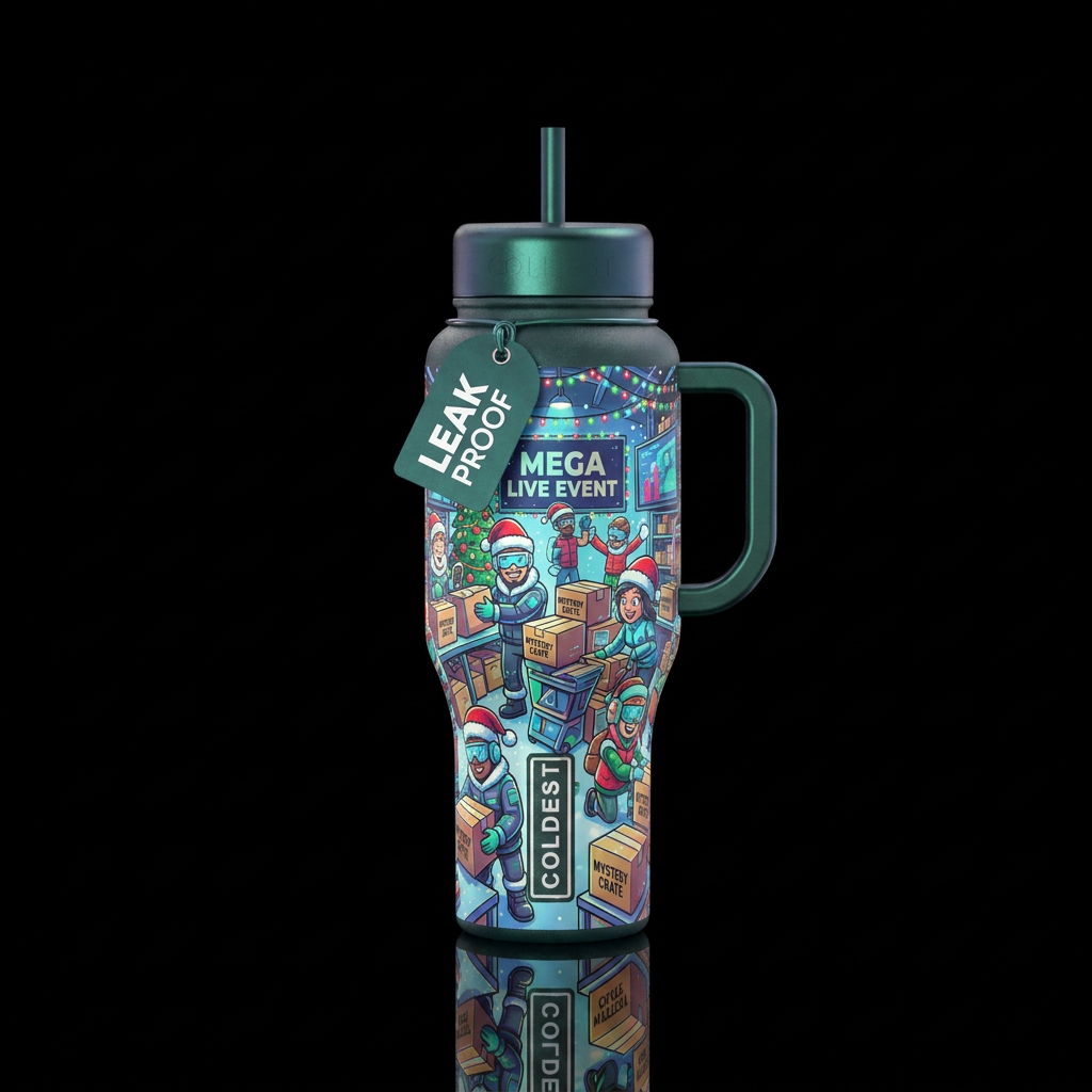 Mega Christmas water bottle design
