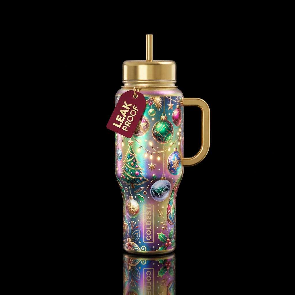 Christmas water bottle design
