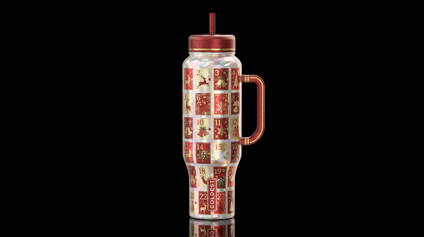 Advent Red water bottle design