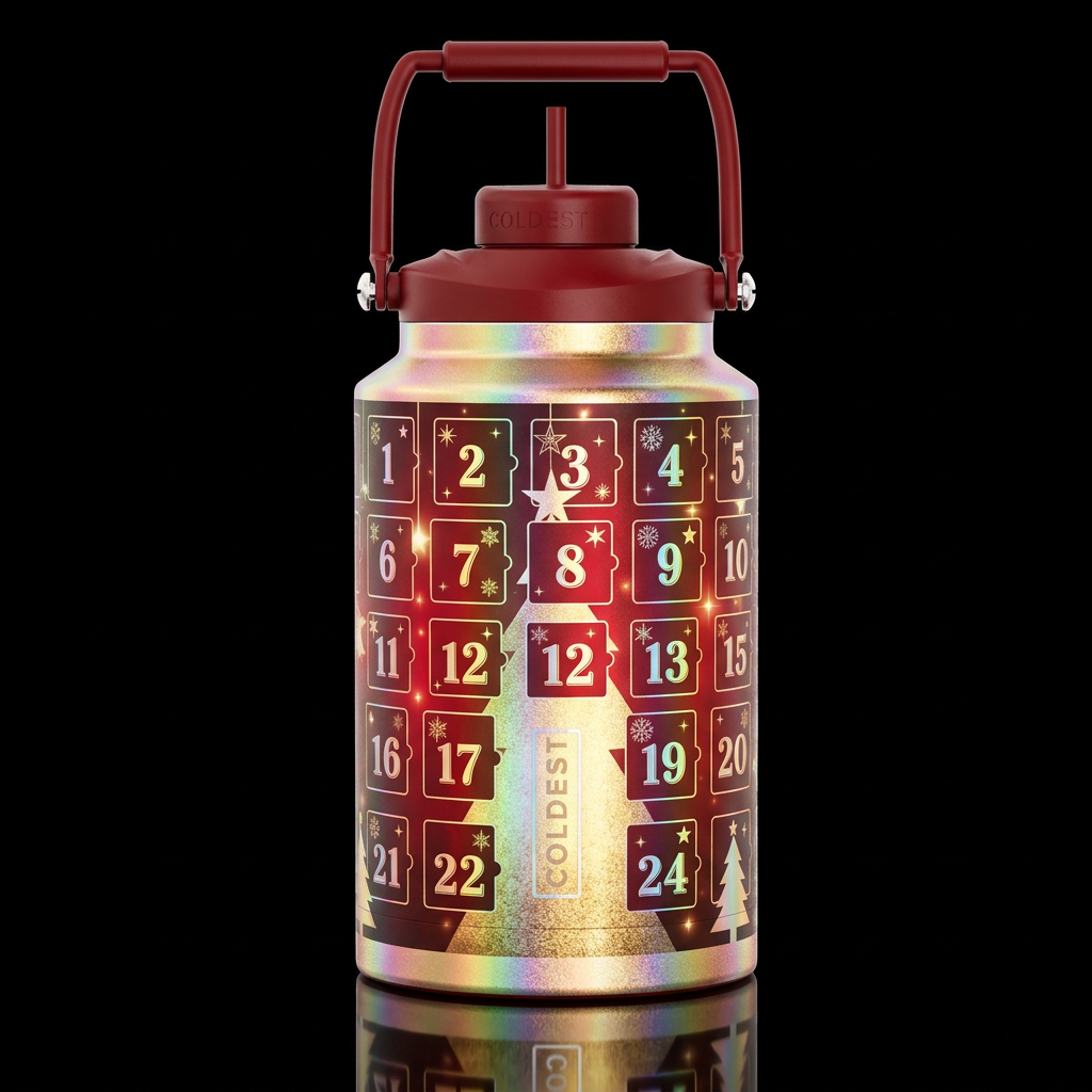 Christmas Advent Red water bottle design