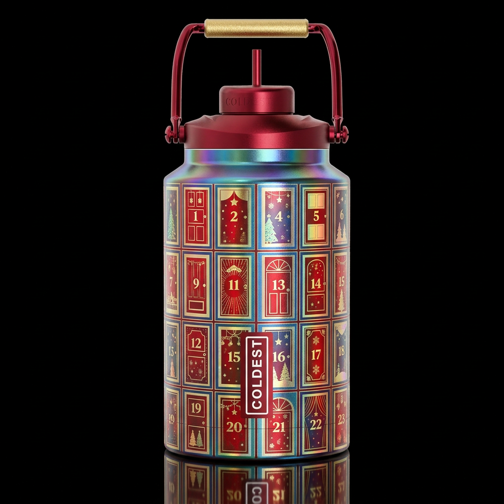 Christmas Red water bottle design