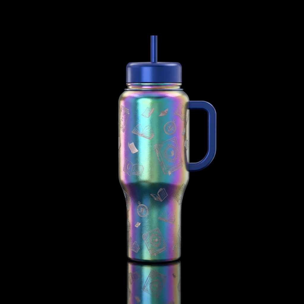 Books water bottle design