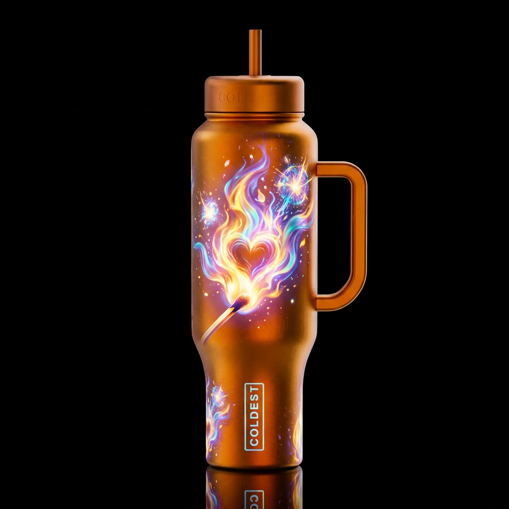 Heart water bottle design
