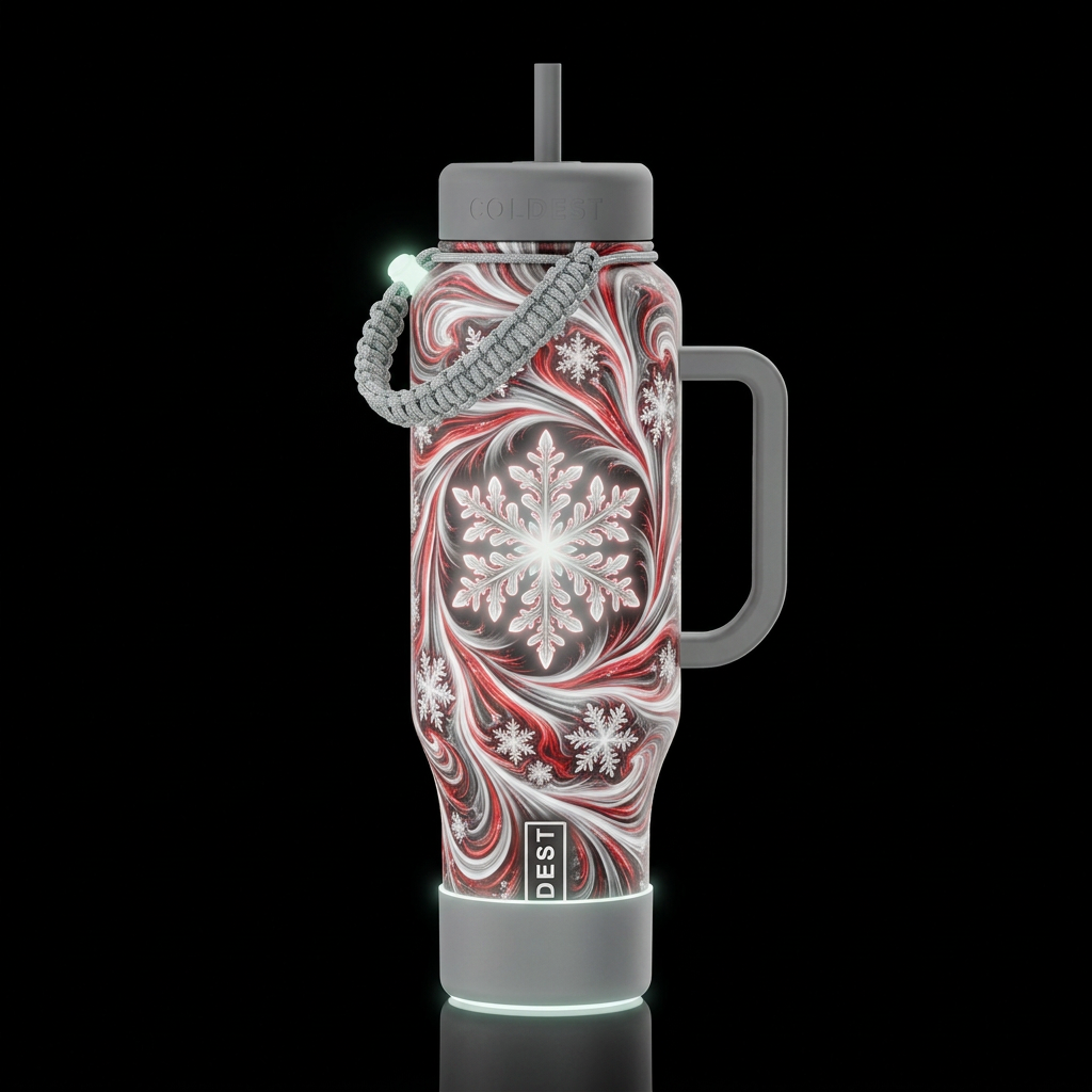 Snowflake water bottle design