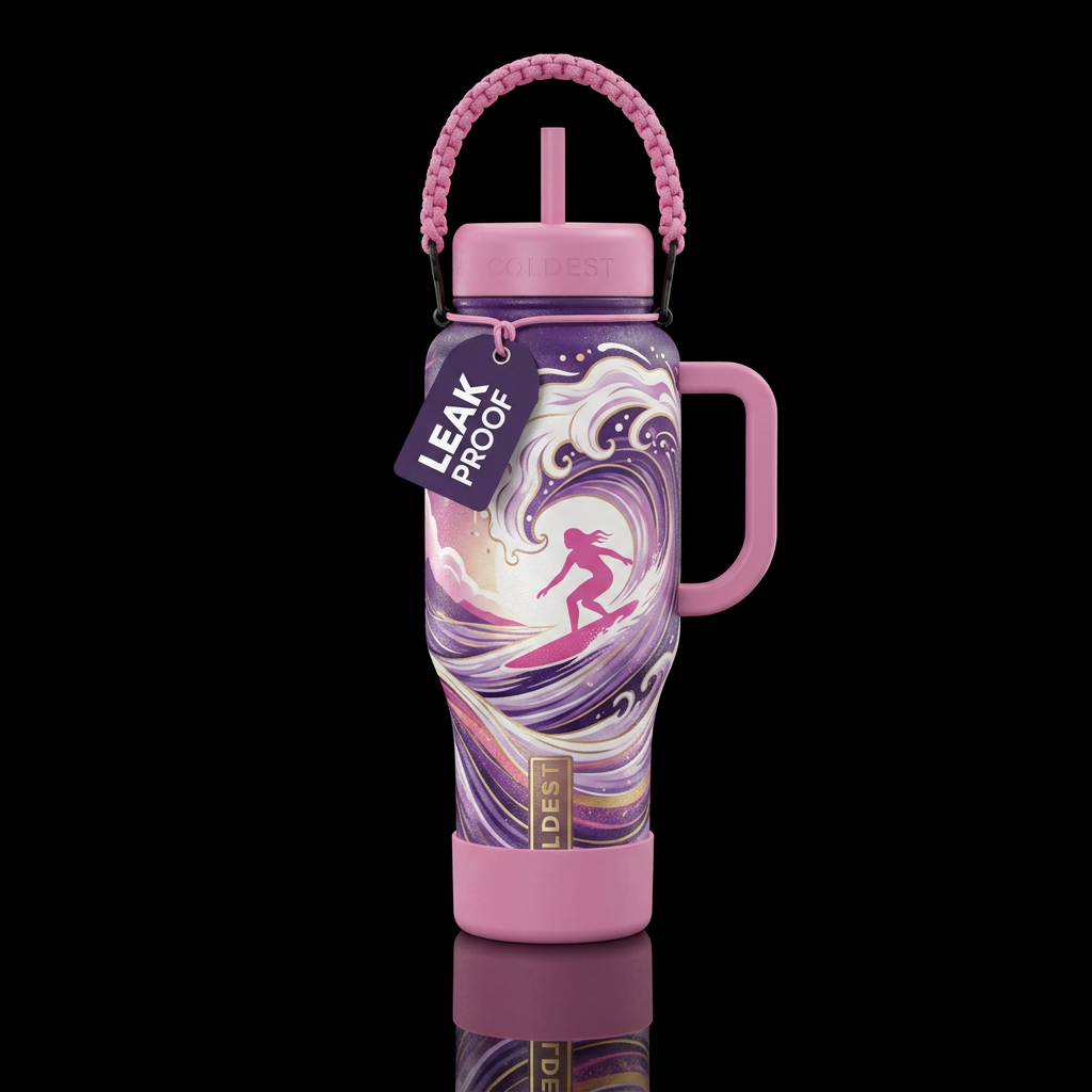 Surfer Girl water bottle design