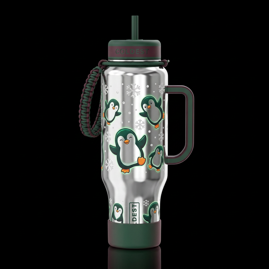 Happy Feet water bottle design