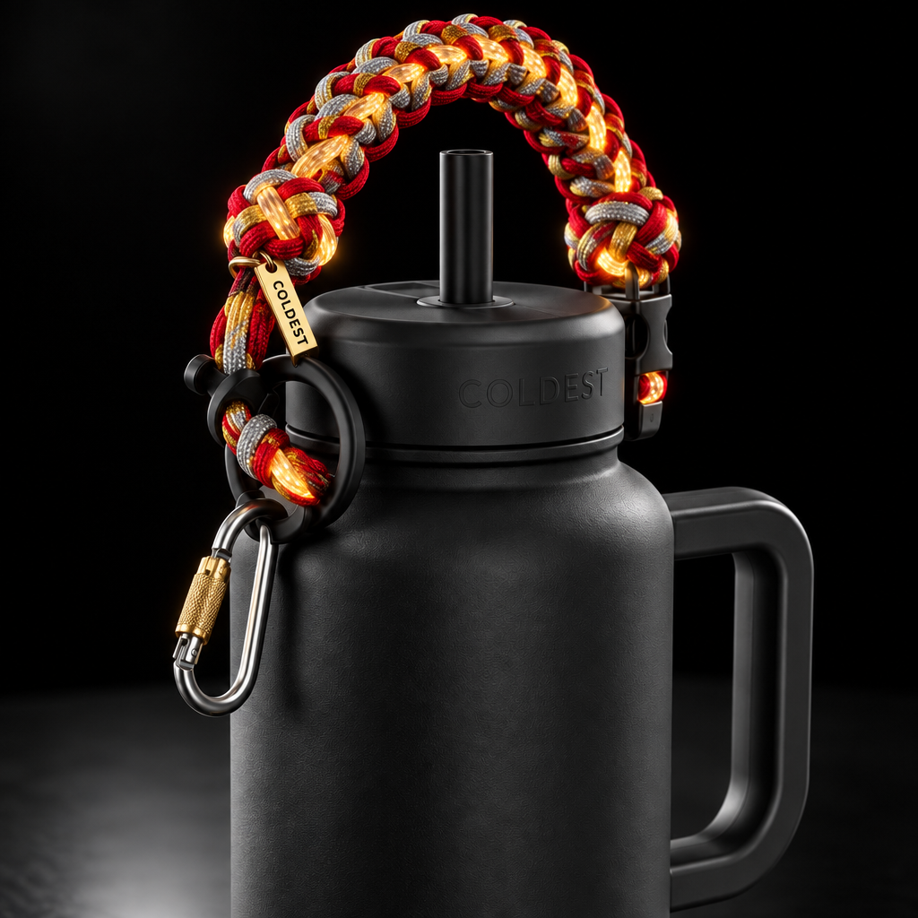 Golden Flames water bottle design