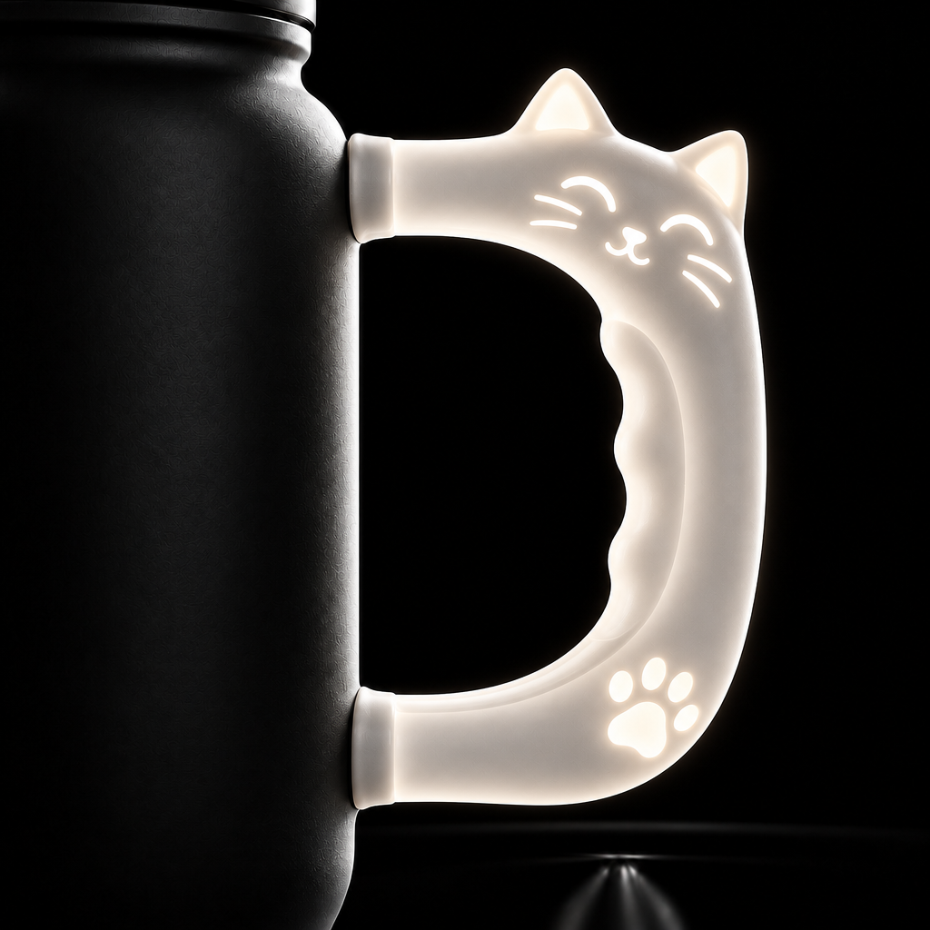 Glowie Cat Handle water bottle design