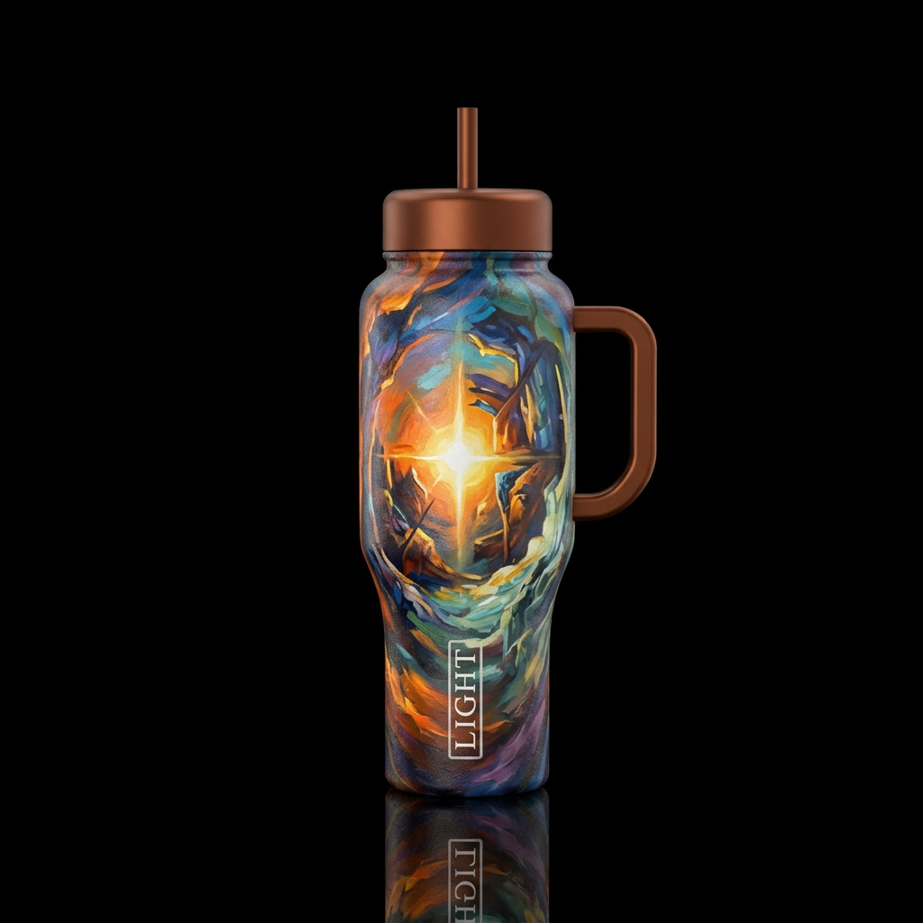 I want the painting the light of the world water bottle design