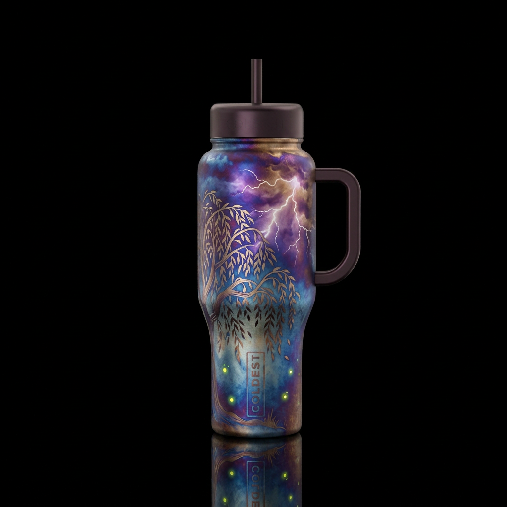 coloring, heat patination, or temper coloring at n... water bottle design