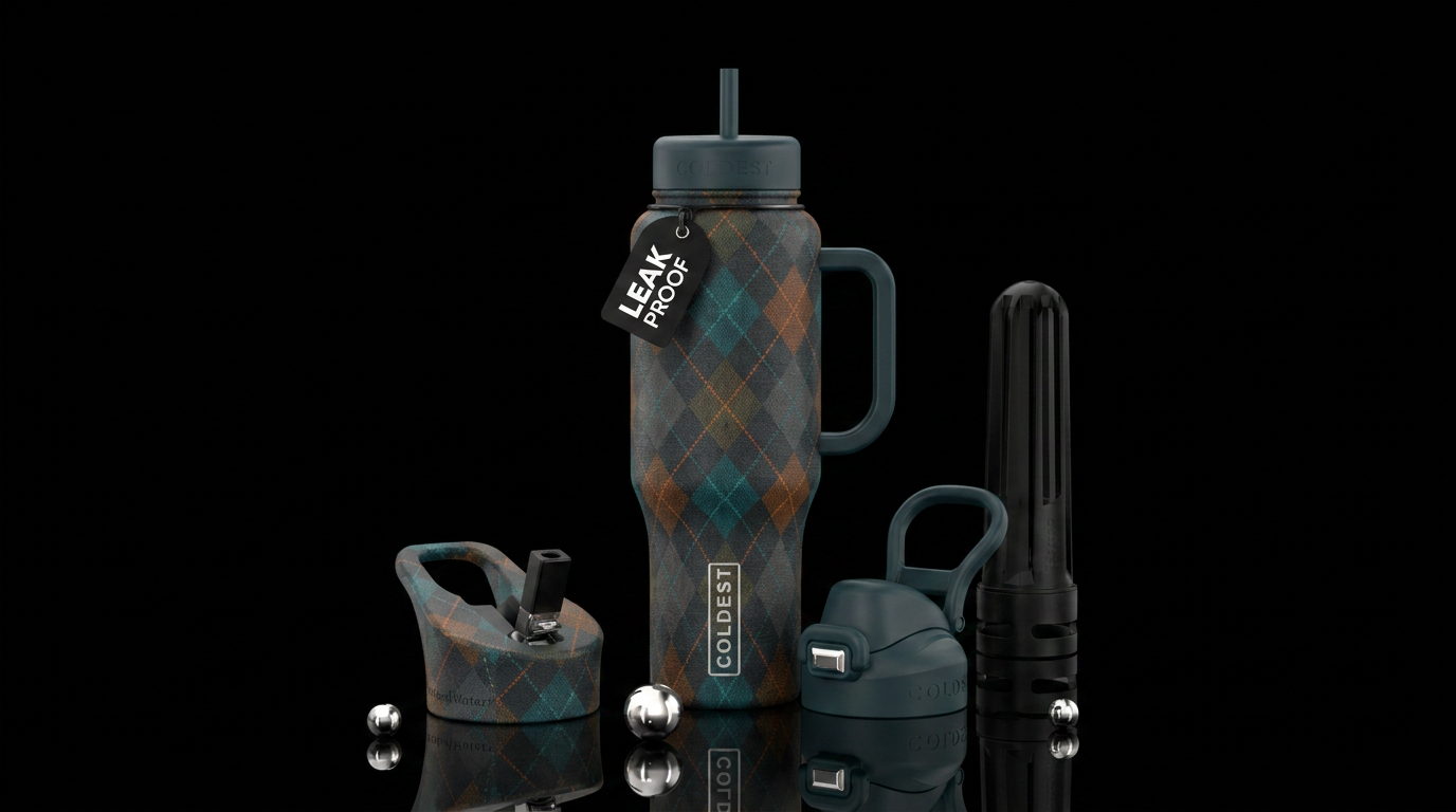 Masculine subtle argyle water bottle design