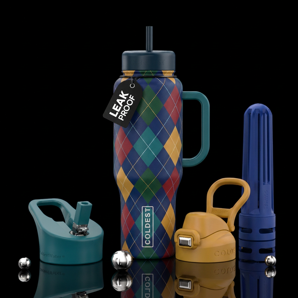 Argyle water bottle design