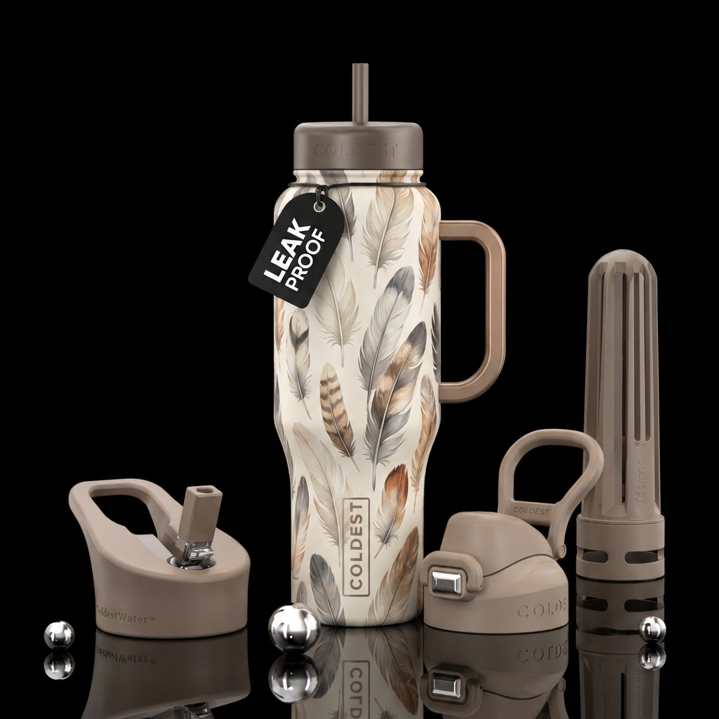 Feathers neuteal water bottle design