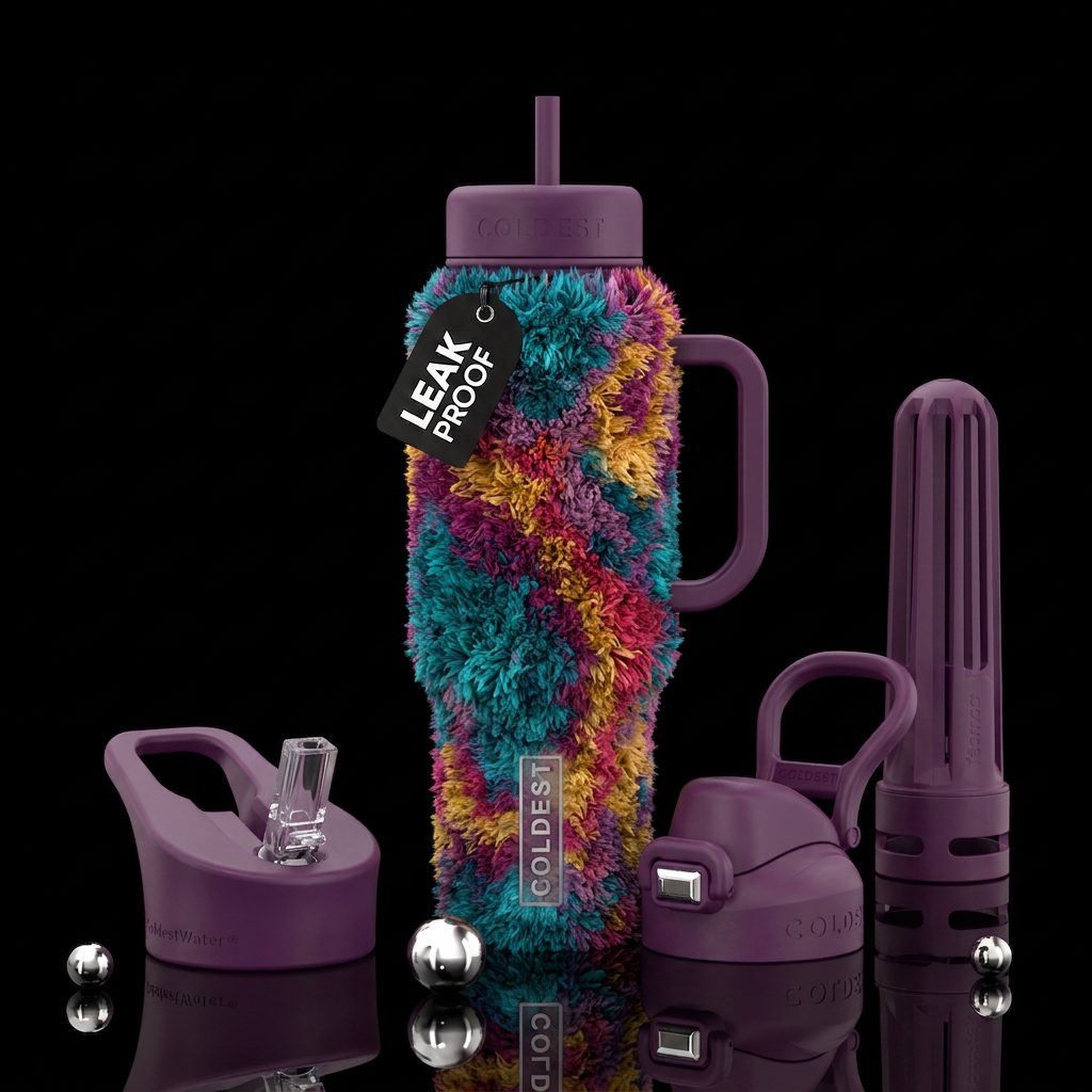 Shag carpet water bottle design