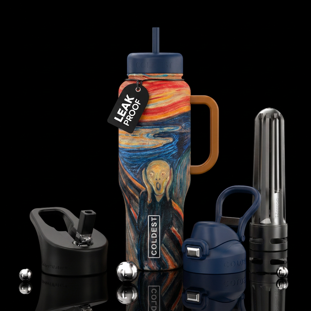 The scream by edvard munch water bottle design
