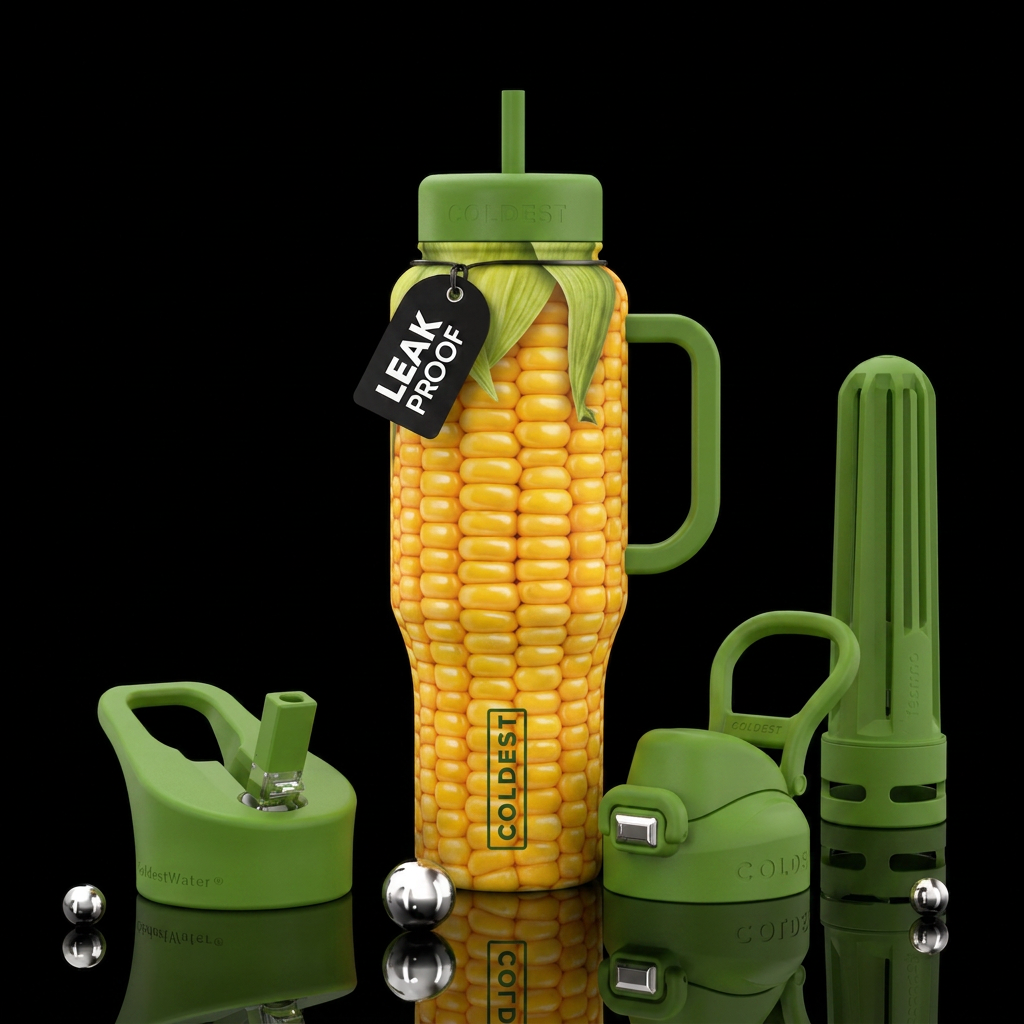 Corn on the cob water bottle design