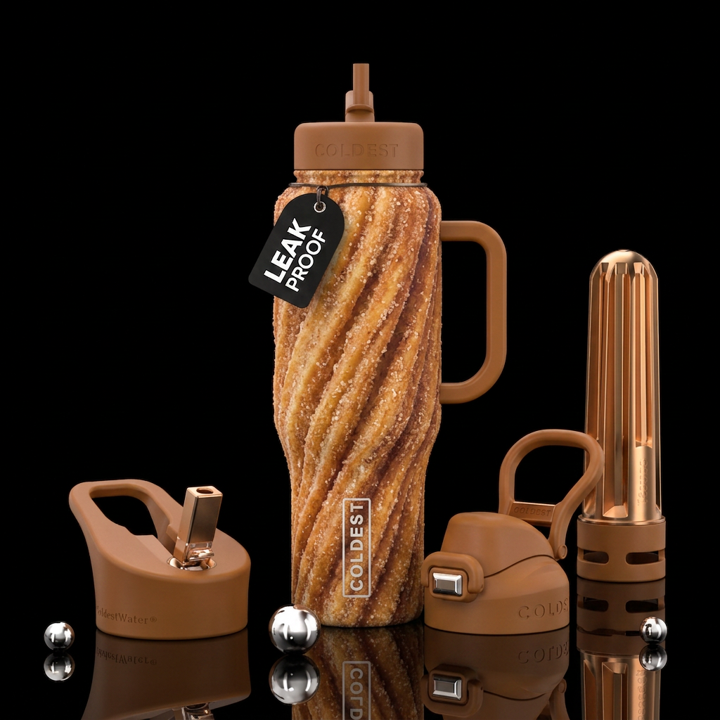 Churro water bottle design